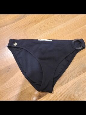 Whistles Black Textured Bikini Bottoms